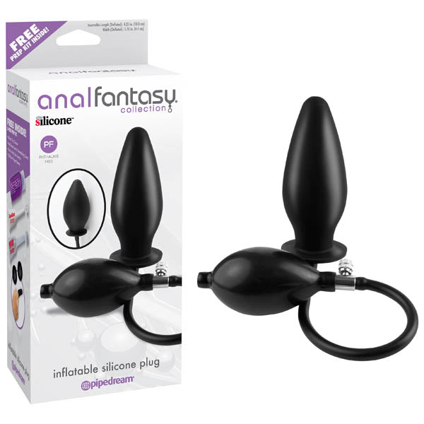 Anal Fantasy Collection Inflatable Silicone Plug - Black 10.8 cm (4.25'') Inflatable Butt Plug Pipedreams